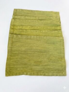 Crate & Barrel Grasscloth Lemongrass Placemats Set of 6